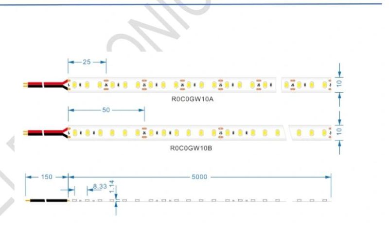 DC24V 10mm 100lm/W LED Flexible Strip