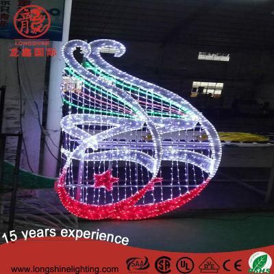 IP44 IP65 220V Christmas Ramadan Decoration Motif Street Pole Rope Light