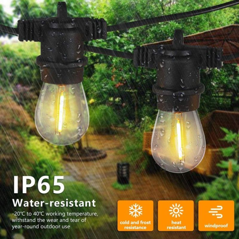 Outdoor S14 Garden String Lights Waterproof IP65 Festoon Light for Patio, Garden, Christmas, Wedding