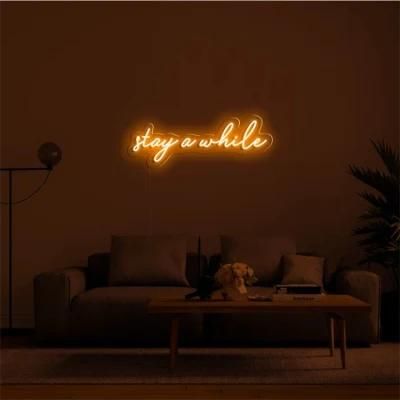 Customized Neon Sign LED Stay a While Neon Light DIY Neon Sign Name Bar