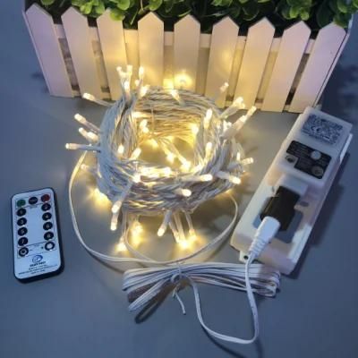 33FT 100 LEDs Plug in 8 Modes Dimmable Fairy Lights with Remote Timer for Christmas