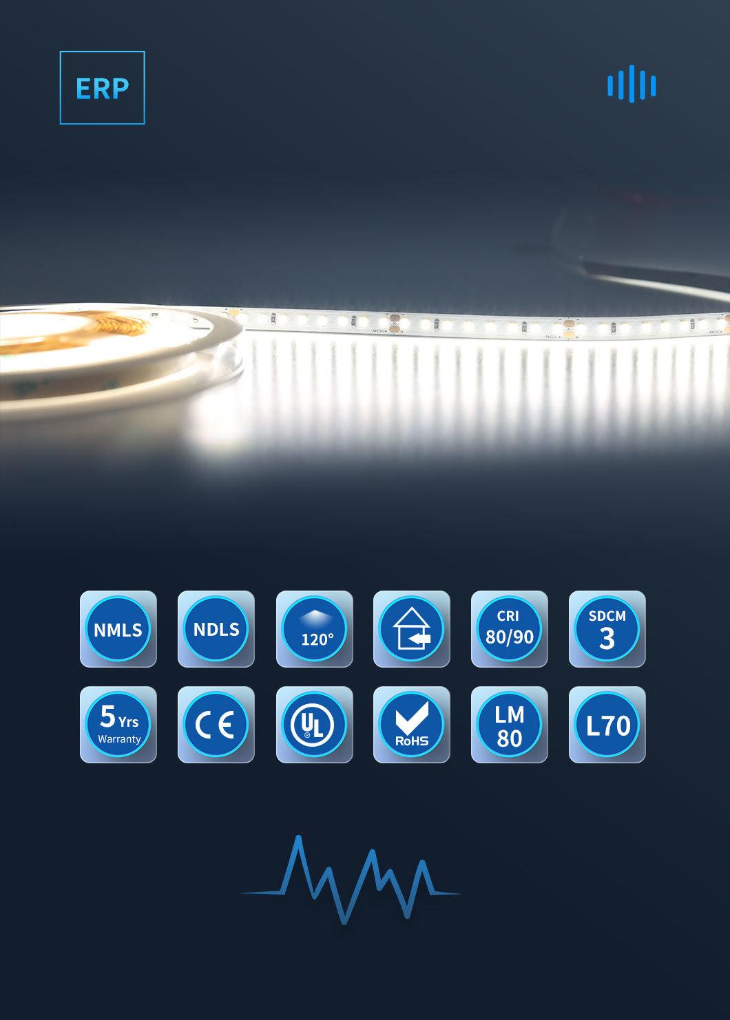 Eurpean ERP Standard Passed 180LEDs/M White 2700K-6500K Highly Consistent Light Washing SMD2835 LED Strips