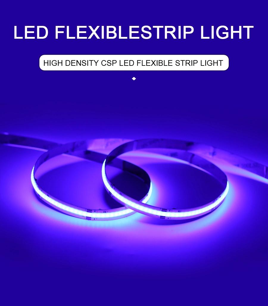 Csp LED RGB Strip 24V 10mm IP20 Indoor Light Strip Ultra Slim COB LED Strip