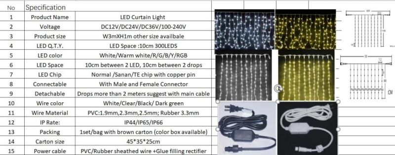 LED Holiday Decoration LED Outdoor Street Lights LED Decorative Curtain Light