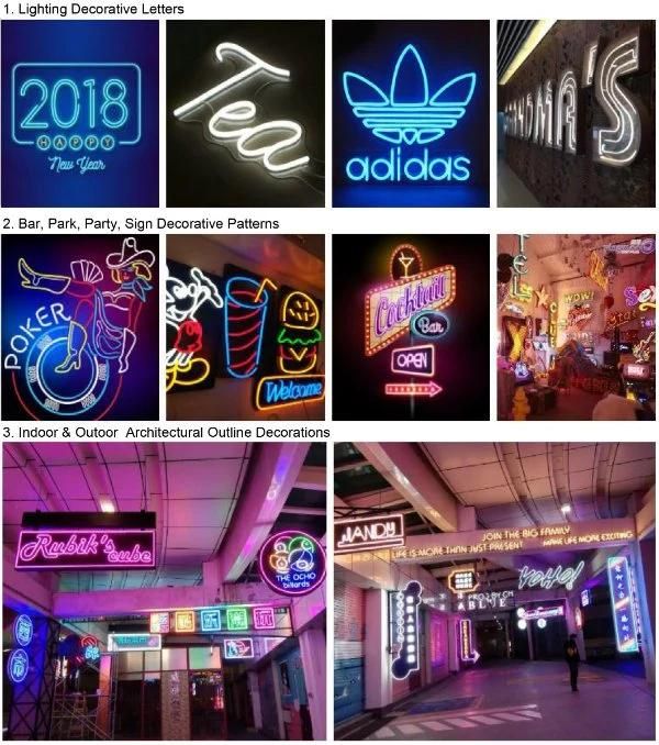 Outdoor IP67 Waterproof Decoration LED Neon Sign Mini Flex Neon Lights 12V 24V