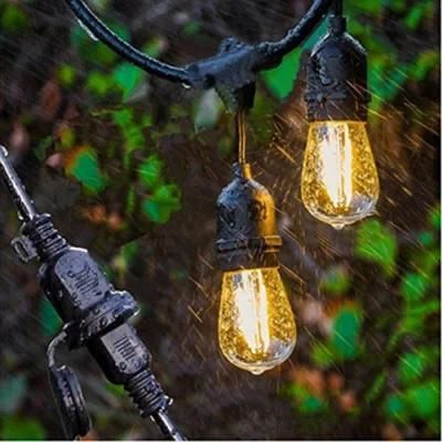 IP65 15m Commercial Grade LED String Lights S14 LED Retro Edison Filament Bulb EU Connectable Wedding Holiday Lighting Garland