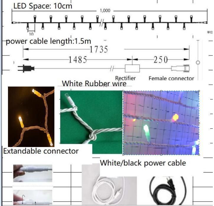 LED String Light LED Rubber Cable Waterproof Outdoor Holiday Lights