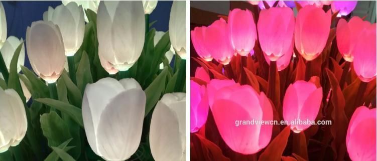 Waterproof 12V LED Ground Buried Stand Decoration RGB LED Rose Flower for Outdoor