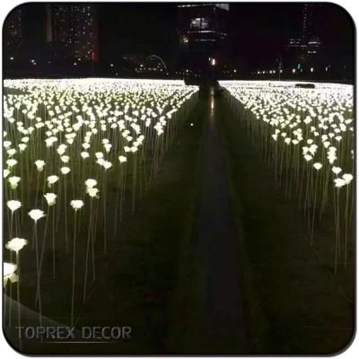 Lighted Artificial Rose Flower with LED for Outdoor Event Decoration