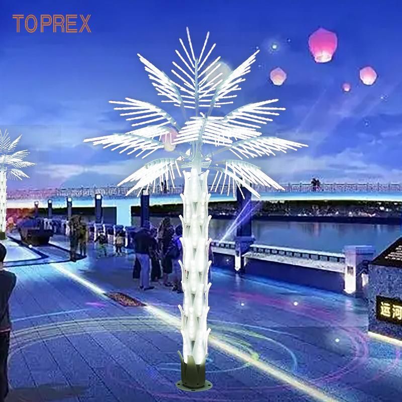 Toprex White Tree Trunk Leaves Palm Tree Lights