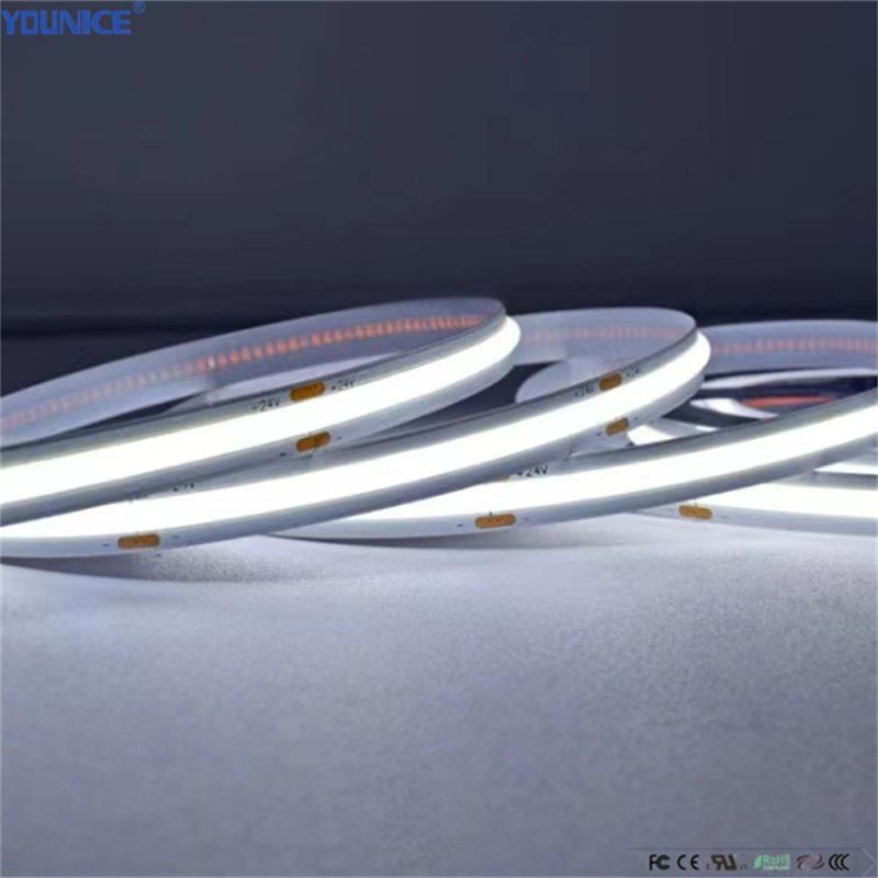 2700K-6500K White Color 8mm Width DC24V 528LEDs/M 45.45mm Cut Unit LED COB Strip