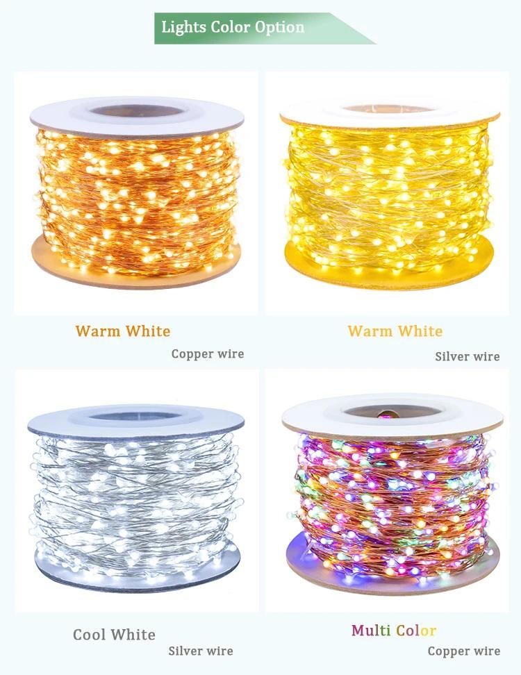 Remote Wam White Fairy LED Lights 100 Meter Outdoor Christmas Lighting Mini Garland String Light