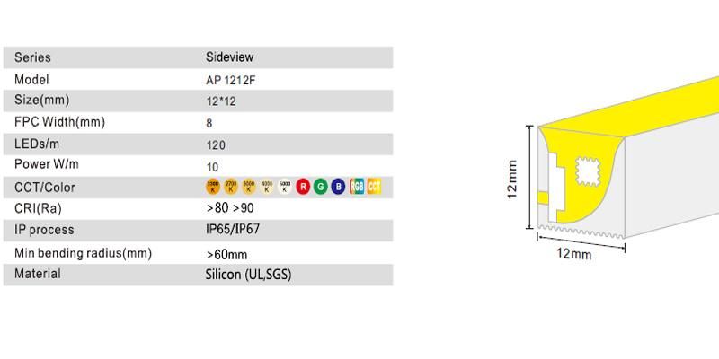 Ap1212 Silicone DIY Neon Tube Profile Suit for Flexible Neon LED Strip Decoration