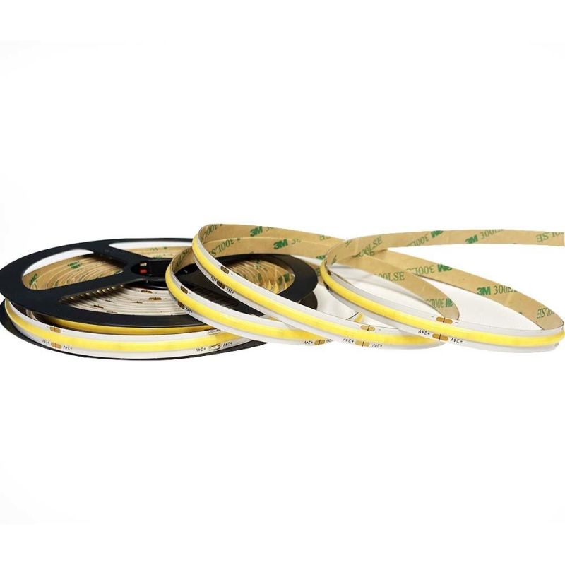 High Density LED Tape Ribbon Light DC12V 24V 480LEDs 8mm Flexible COB LED Strip