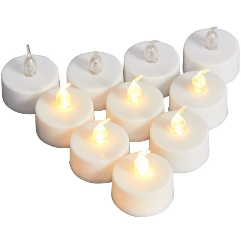 Warm White Flickering Battery Powered Flameless LED Tea Light Candles