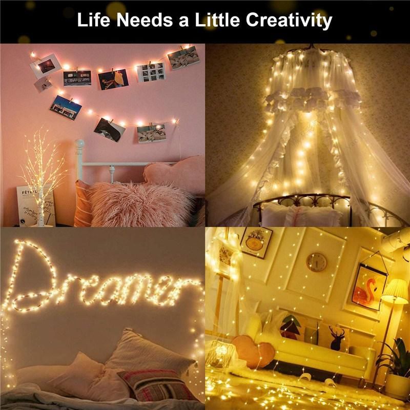 Remote Control Fairy Lights USB Battery Operated LED String Lights Timer Copper Wire Christmas Decoration Lights Waterproof