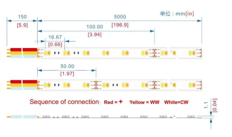 Dimmable 2700K 6500K 2835 Flexible LED Strips Manufacturer