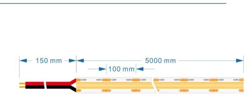 High CRI Ra90 Cut Unit 100mm 480LEDs/M LED COB Strip