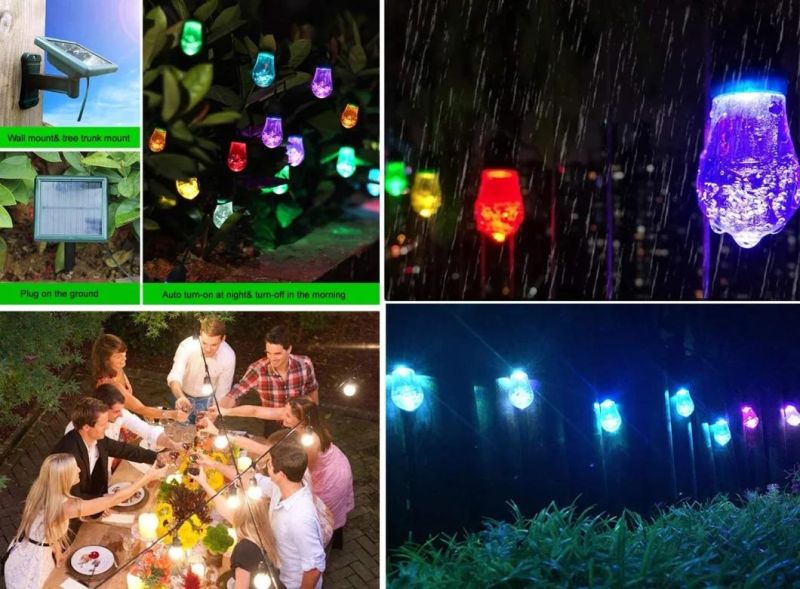 Solar String Bulb Lights Commercial Grade IP65 Waterproof Solar String Lights