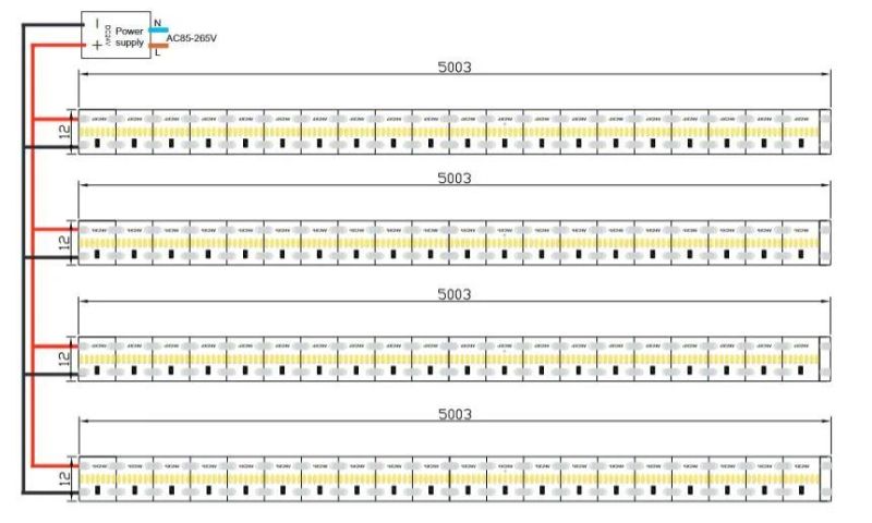 CRI 90 24V 2700-7000K High Brightness SMD 2216 LED Light Strip