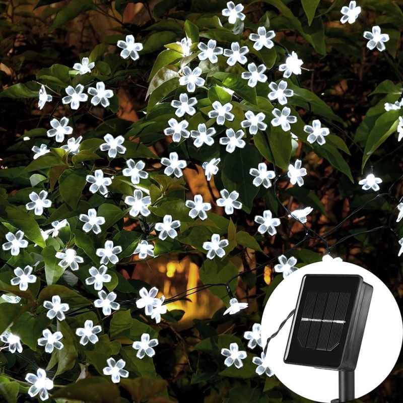 Solar Waterproof Flower Solar Lamp Power LED String Fairy Lights Garden Christmas for Outdoor Wedding Festivals Holiday Outdoor Party Solar Power LED Light