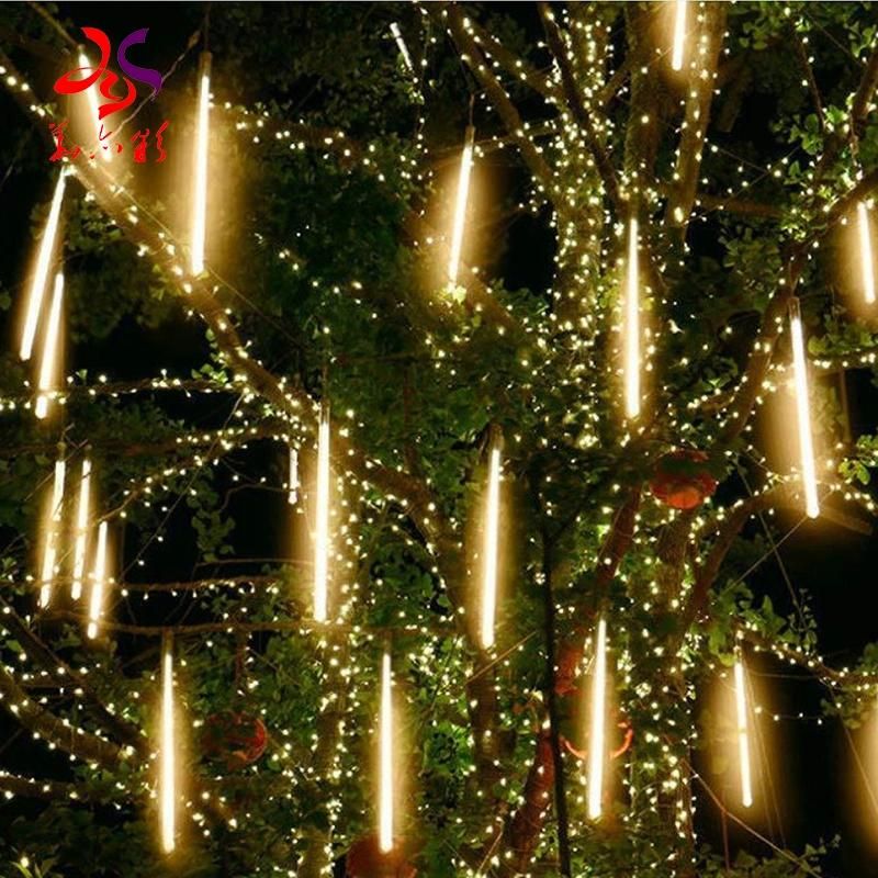 30cm 50cm 80cm 100cm LED Meteor Light 8 Tubes Wedding Party Garden Christmas Decorative Tree Hanging Snowfall Lights Meteor