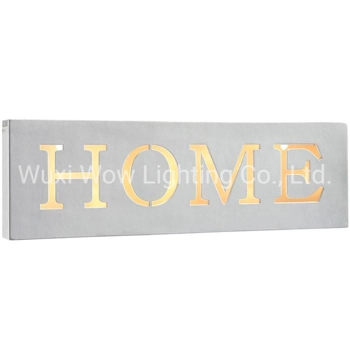 LED Christmas Sign Decoration Wood 38 Cm - White - Home