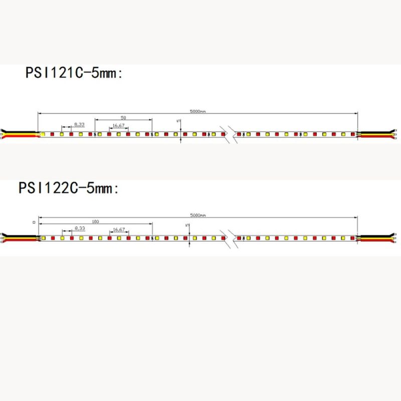 CCT Adjustable SMD2835 5mm Width PCB LED Strip Light