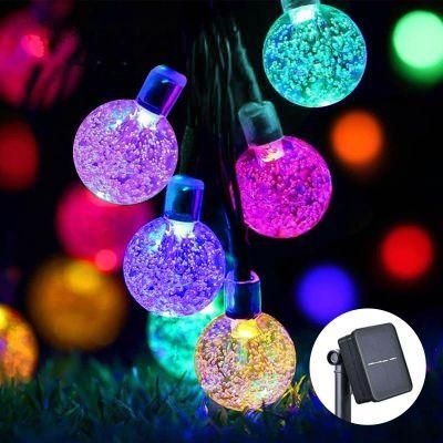 Waterproof Solar String Lights Outdoor Crystal Globe Lights Fairy Lights