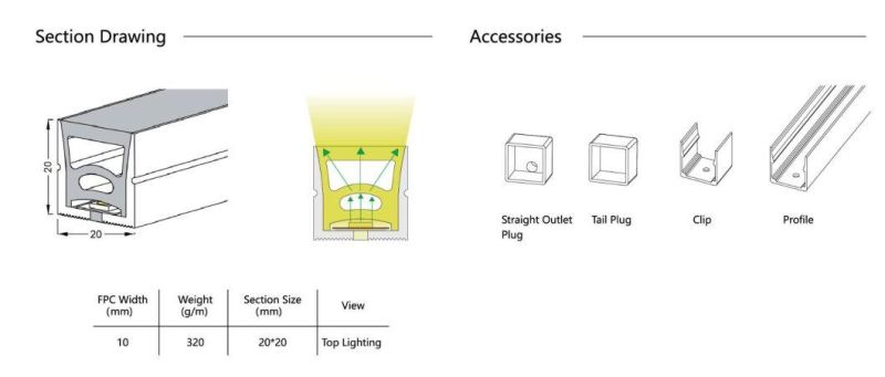 Flexible 2835 LED Neon Rope Light Strip for LED Lighting