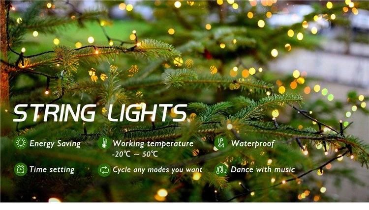 12 Modes RGB Color Changing Christmas LED String Light Fairy Light with Tuya Smart for Home Diwail Easter Wedding Decoration