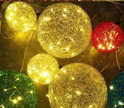 20 LED Cotton Ball Garland String Lights Christmas Fairy Lighting Strings for Outdoor Holiday Wedding Xmas Party Home Decoration