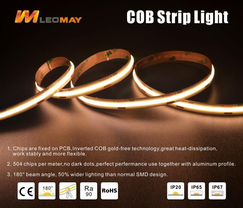 Cob Led Light Strip 480Leds/M 24V 12Mm 8W/M Constant Current