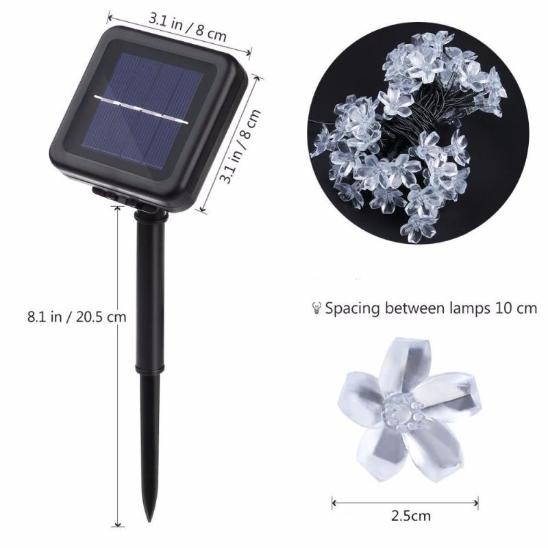 Solar Waterproof Flower Solar Lamp Power LED String Fairy Lights Garden Christmas for Outdoor Wedding Festivals Holiday Outdoor Party Solar Power LED Light