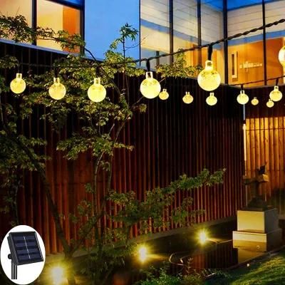 Solar String Lights Outdoor Crystal Globe Decorative Light Strings