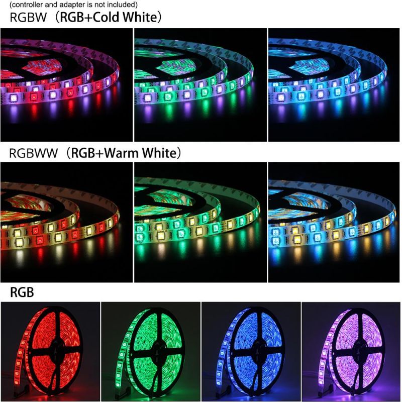 DC12V 5m LED Strip 5050 RGB, RGBW, Rgbww 60LEDs/M Flexible Strip