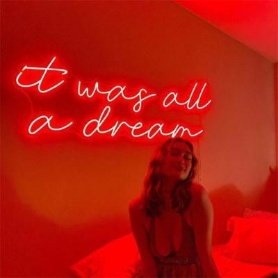 Drop Shipping Custom It Was All a Dream Wall Window Neon Light Sign Lamp Shop Pub