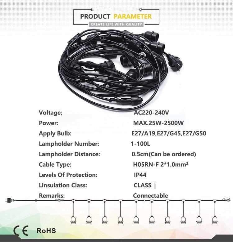 S14 E27 Drop String for Outdoor Holiday Garden