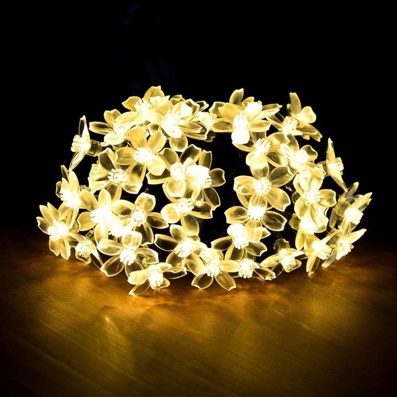 Solar Waterproof Flower Solar Lamp Power LED String Fairy Lights Garden Christmas for Outdoor Wedding Festivals Holiday Outdoor Party Solar Power LED Light