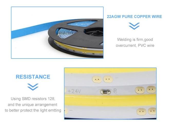 New Warm White Color Flexible COB LED Strip with Epistar Chip