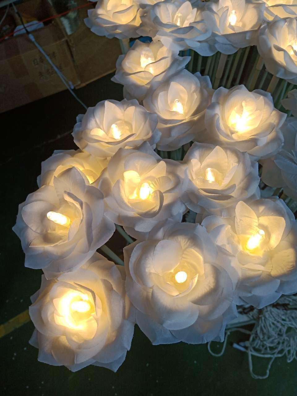 Outdoor Garden Decoration Christmas Light LED Artificial Flower Rose light