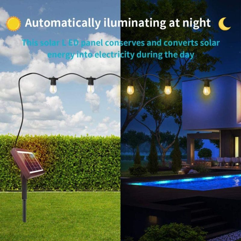 27FT Solar String Lights Outdoor, Commercial Grade LED Solar Cafe Patio Lights