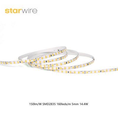 Hot Sale 2835 160LEDs/M 5mm 150lm/W LED Strip Light