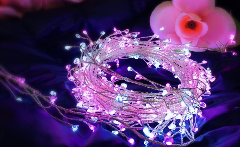 Fluffy Indoors Plug EU Twinkle LED String Light Confetti Christmas Star Small Fairy Lights