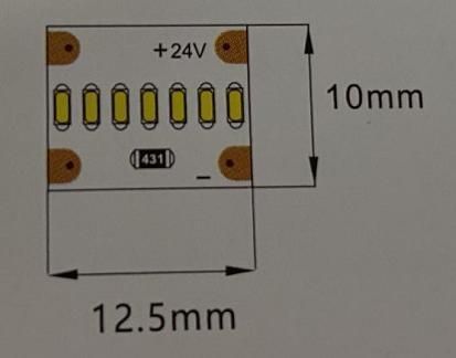 Indoor Decorate Simple Cuttable Installable SMD LED Strip Light 2210 560LEDs/M DC24V