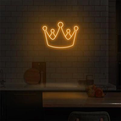 Drop Shipping 12V Flexible Electronic Custom Made Royal Crown Logo LED Neon Sign