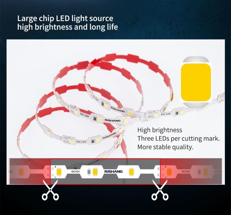 High Bright Epistar Chip S-Shape 2835 LED Flexible Strip 60LEDs/M