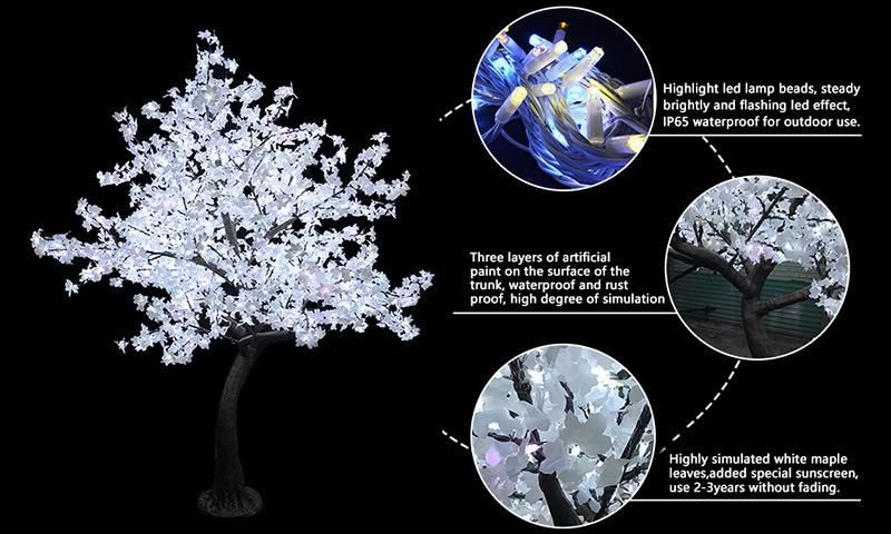 Quality Wholesale Christmas Light Strands Customizable Plants Leaves Indoor Artificial Red Maple Tree for Sale