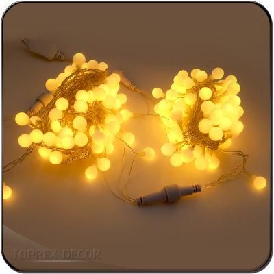 Toprex Outdoor Garden Christmas Decor Hanging Color Sedex 17mm LED PE Ball String Lights