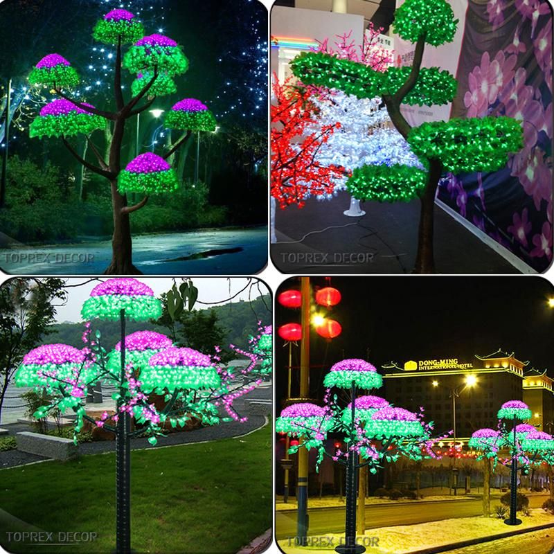 Wholesale Promotion Christmas Mushroom Trees Outdoor IP65 High Brightness Artificial Plants with LED Lights